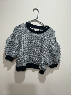 Mauve Black & White Textured balloon top size medium